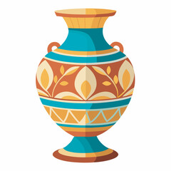 antique greek vase on white background