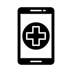 Fototapeta premium Telemedicine glyph icon