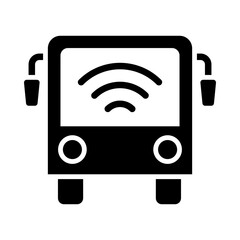 Self driving Bus glyph icon