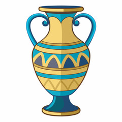 antique greek vase on white background