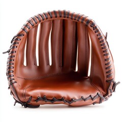 a baseball glove clipart, sports accessory, brown leather design, isolated on white background