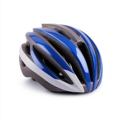 Fototapeta premium a cycling helmet clipart, sports safety gear, blue and gray, isolated on white background