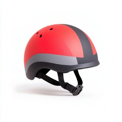 a helmet clipart, sports safety gear, red and gray, isolated on white background