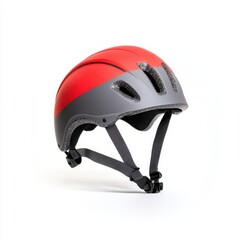 Naklejka premium a helmet clipart, sports safety gear, red and gray, isolated on white background