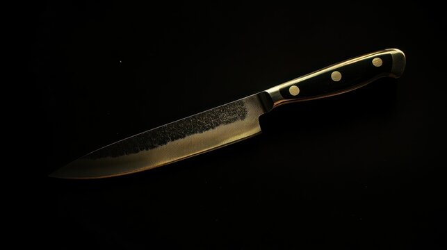 knife on a black background