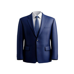 Classic Blue Business Suit with White Shirt and Tie - Professional Attire