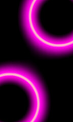 Wallpaper Two vibrant pink neon circles glow against a pitch-black background.