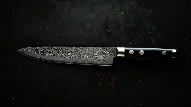 knife on a black background