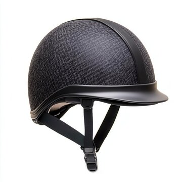 recommend clip art: a equestrian helmet clipart, riding safety gear, black and gray, isolated on white background