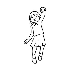 doodle kids outline cartoon vector