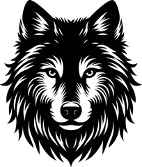 Wolf Silhouette - Black Vector Cricut Design for T-Shirt Printing