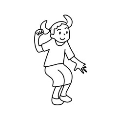 doodle kids outline cartoon vector