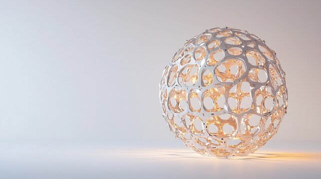 Glowing Quantum Processor with Intricate Designs on Clean Light Background