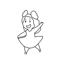 doodle kids outline cartoon vector