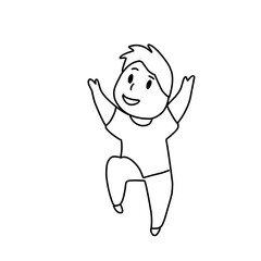 doodle kids outline cartoon vector