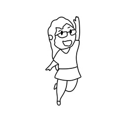 doodle kids outline cartoon vector