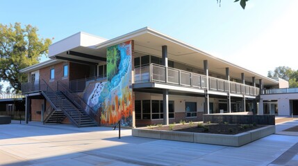 Community art project collaborative mural creation in local neighborhood celebrating diversity equity and inclusion