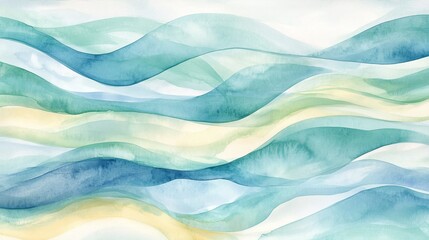 Obraz premium Gentle Watercolor Waves with Flowing Patterns
