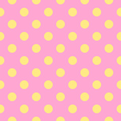 Cute Seamless Blend of Pink and Yellow. Polka dot pattern background