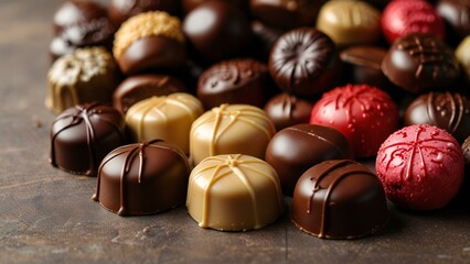 chocolate candies in a box