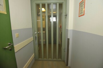 the empty corridor of a prison