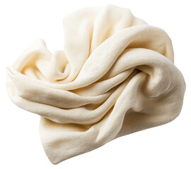 Light beige fabric gathered and draped in folds