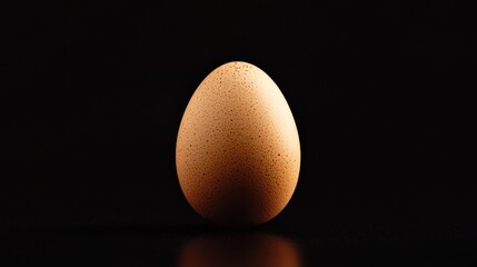 single egg on a black background