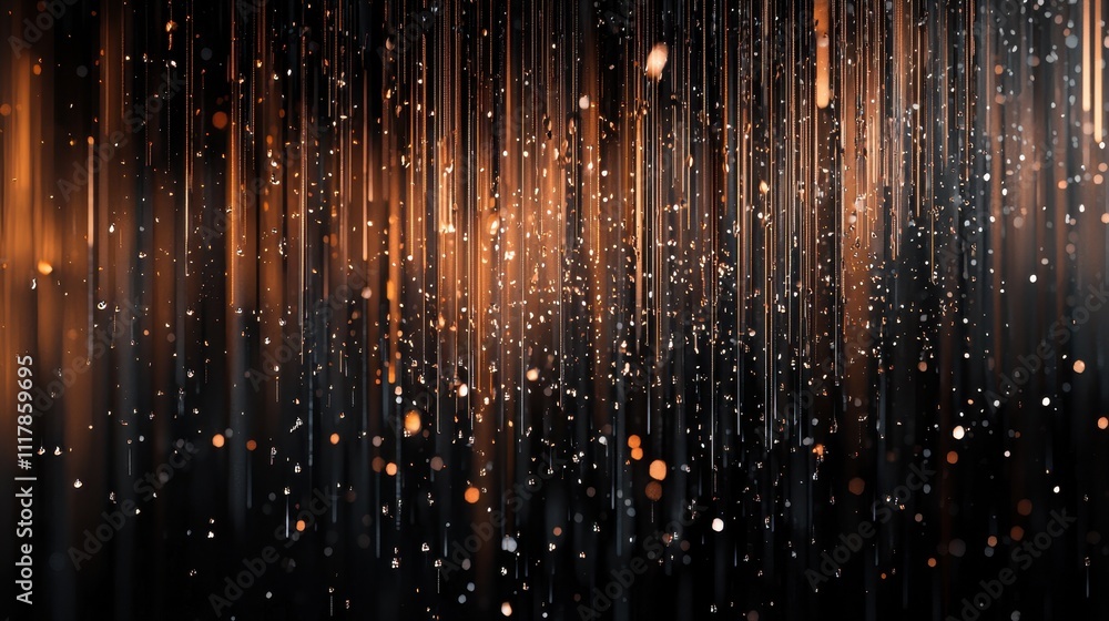 Poster heavy rain with droplets creating a dynamic and cinematic view in a dark background