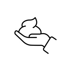 Hand lotion outline icons, minimalist vector illustration ,simple transparent graphic element .Isolated on white background