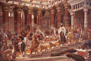 The Queen of Sheba visits Solomon, Painted by E. J. Poynter