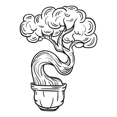 Hand drawing style of bonsai vector. It is suitable for plants icon, sign or symbol.