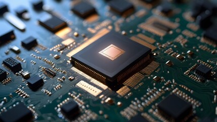 Fototapeta premium Where Intelligence Begins A High-Resolution Image Of An AI Chip