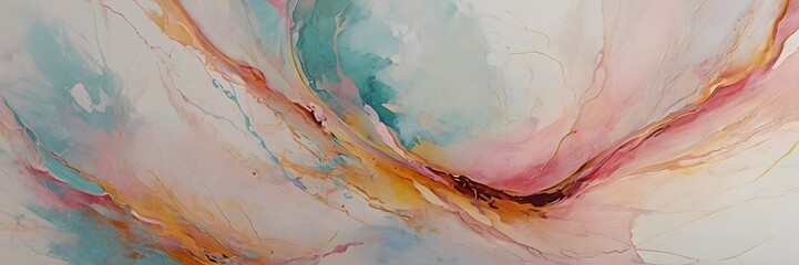 Fototapeta premium Abstract Fluid Art With Pastel Colors and Dreamy Flowing Patterns