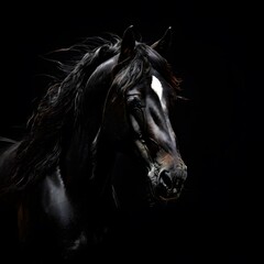 beautiful animal in a studio isolated on black wild life