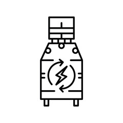 Energy storage black line icon.