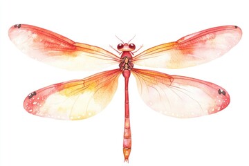 A delicate dragonfly perched on a clean white surface, awaiting its next move