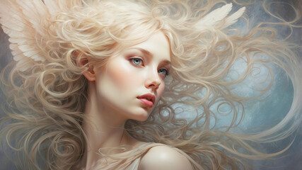 Fototapeta premium An otherworldly, ethereal angelic being