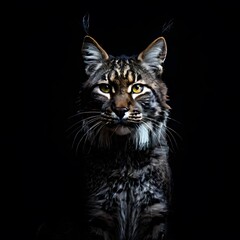 beautiful animal in a studio isolated on black wild life