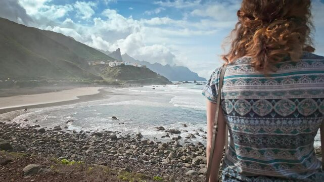 Admiring the breathtaking beauty of benijo beach in tenerife