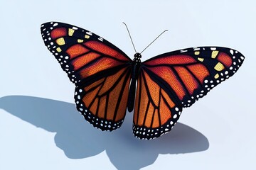 Fototapeta premium A single butterfly perched on a flat surface