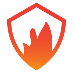 Shield with Fire Icon Vector Png | Security shield image with Orange colour | protection sign royalty free |Transparent privacy sticker | Security shield vector picture png