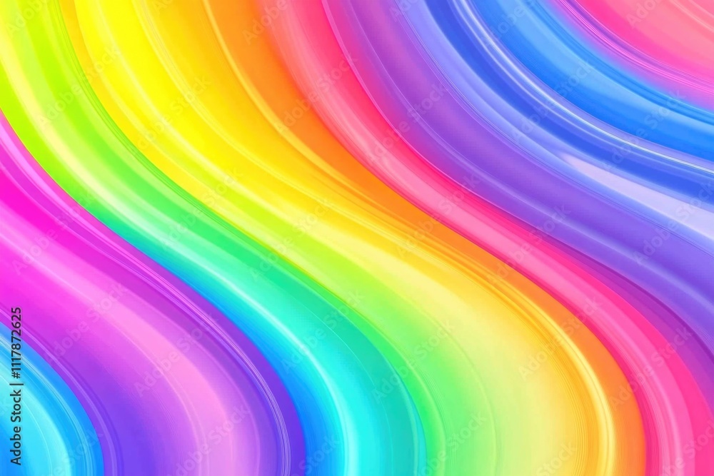 Aufkleber a colorful design featuring a rainbow-colored background with wavy lines
