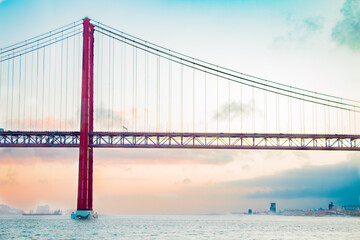 Stunning Golden Gate Bridge View at Sunset with Calming Sky and Tranquil Sea, Captured in Bay Area for Travel and Architecture Enthusiasts Seeking Iconic American Landscape and Engineering Beauty