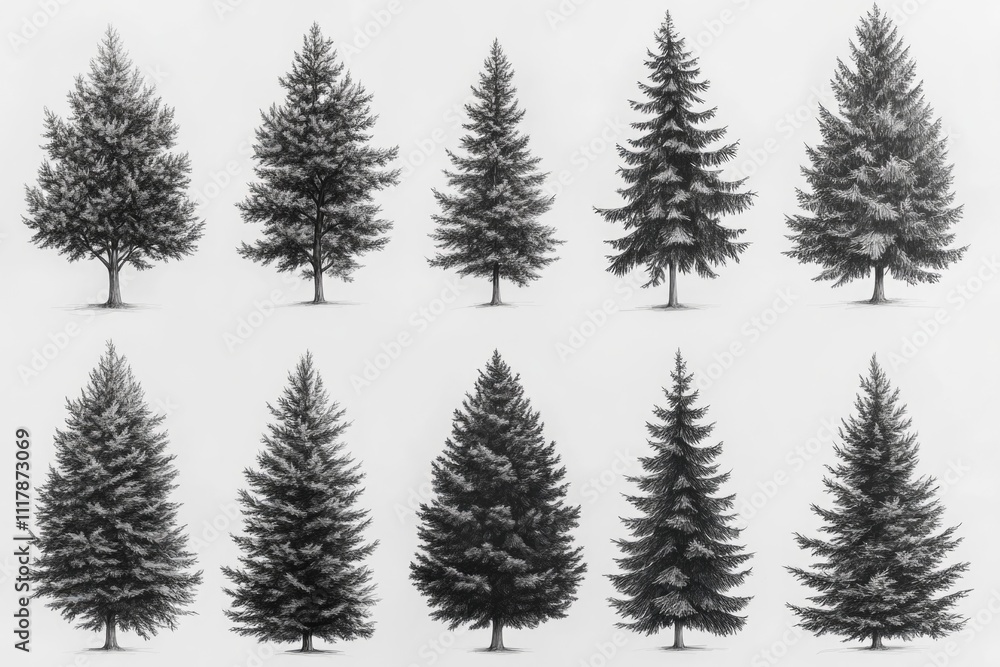 Poster A monochrome image of a group of trees, ideal for use in editorial or creative projects