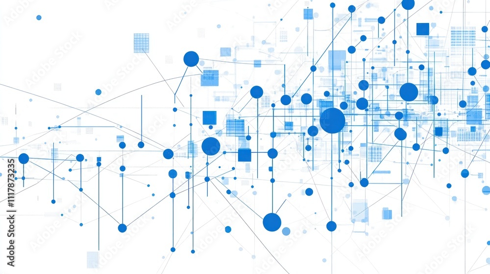 Poster abstract network connections, digital data flow.