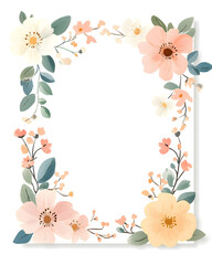 Obraz premium Creative 2D Doodle Floral Illustrations Text Space for Versatile Designs, Greeting Cards, Invitations