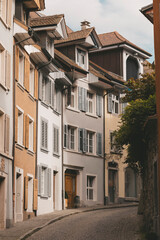 houses and street in the city of Laufenburg in Switzerland
