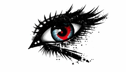  "Abstract halftone eye collage element. Trendy grunge design",