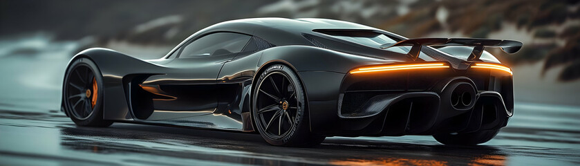 Black Sports Car 3D Illustration