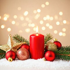Digital illustration of a winter village scene with snow-covered houses with red roofs and chimneys